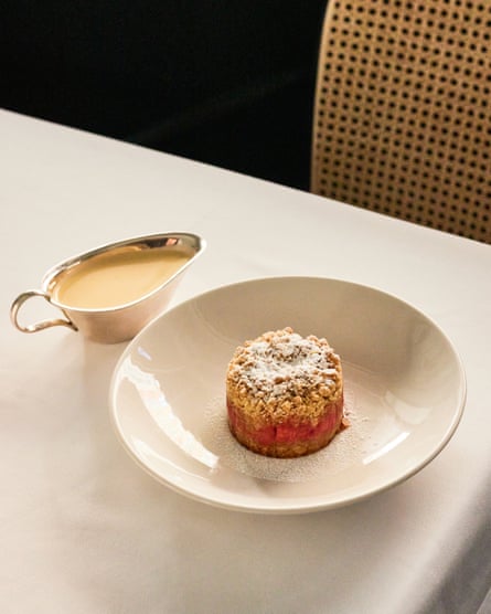 Is this ‘Britain’s best’ rhubarb crumble and custard? As served at The Arlington in London.