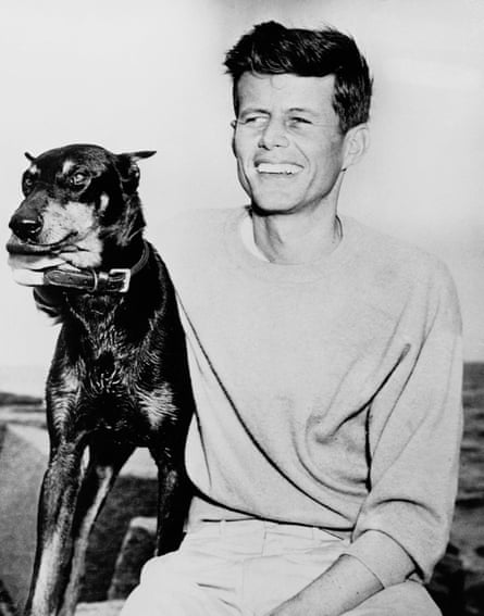 JFK with his dog at Hyannis Port, Massachusetts, in 1947