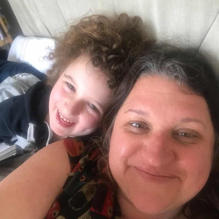 Frances Simpson with her son, Magnus, six