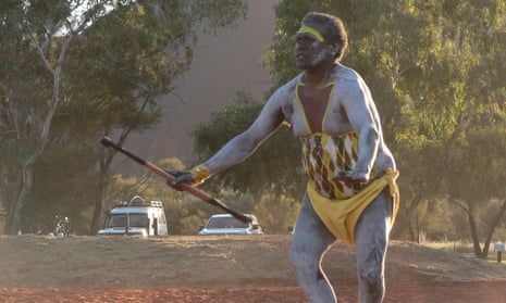Gumatj dancers from East Arnhem Land perform at the opening ceremony of last week’s national convention on constitutional recognition in Mutitjulu, near Uluru.