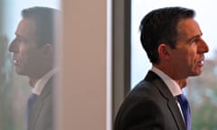 Shadow foreign affairs minister Simon Birmingham speaks to journalists in the Press Gallery at Parliament House in Canberra