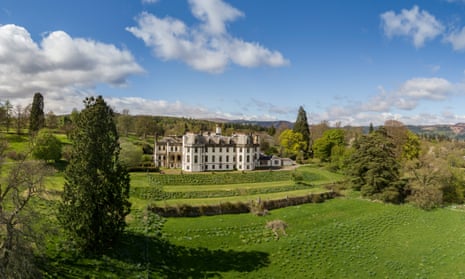 Gartmore House, Scotland, in its rolling grounds.