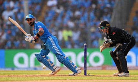 Virat Kohli on his way to his record-breaking 50th ODI century against New Zealand