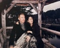 Scott Westerfeld and Justine Larbalestier eloping on our wedding day, Mohonk Mountain House, upstate NY, 2001.