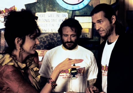 Mercedes Ruehl (left) Robin Williams and Jeff Bridges in The Fisher King.