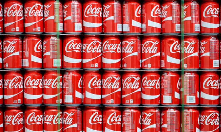 Pallets of Coke-Cola cans