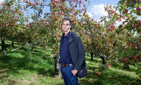 Gabriel David, apple grower and founder of Luscombe Drinks, in his Devon orchard.