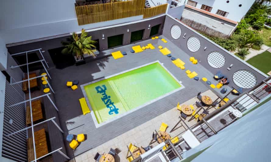 Outdoor pool at Amistat Island Hostels, Ibiza
