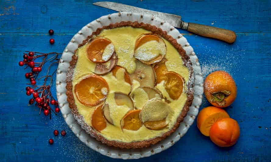 Pear, persimmon and ricotta crostata from Joe Trivelli.