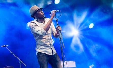 Nathanael Dembele of Malian band Songhoy Blues in London in 2015.