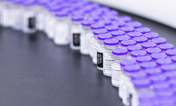 Vials of the Pfizer/BioNTech Covid vaccine at the company's facility in Puurs, Belgium
