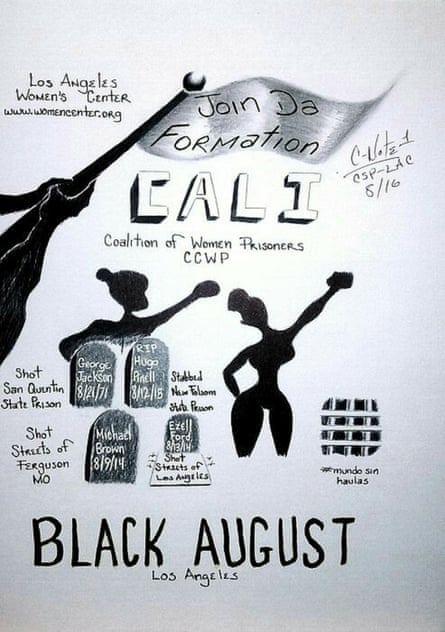 A black and white poster celebrating Black August