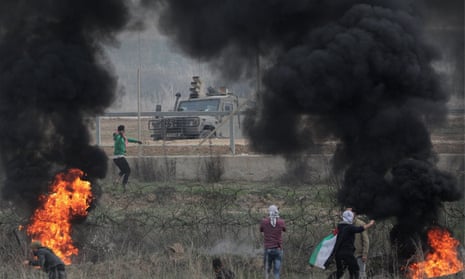 Clashes east of Gaza City near the border with Israel on Friday