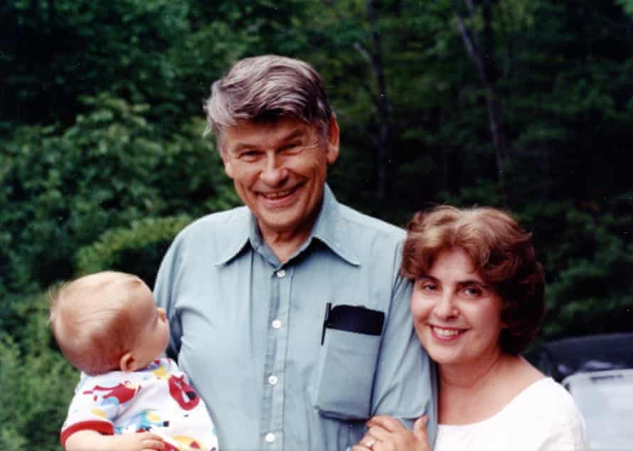 Don and Peggy with their grandchild Alan in Coralville, Iowa, 1993.