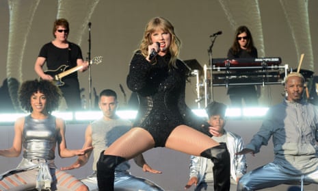 A dissonant aesthetic ... Taylor Swift on the main stage at BBC Radio 1’s Biggest Weekend.
