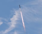 ‘Starship is in orbit’: cheers go up as huge SpaceX rocket circles Earth for first time