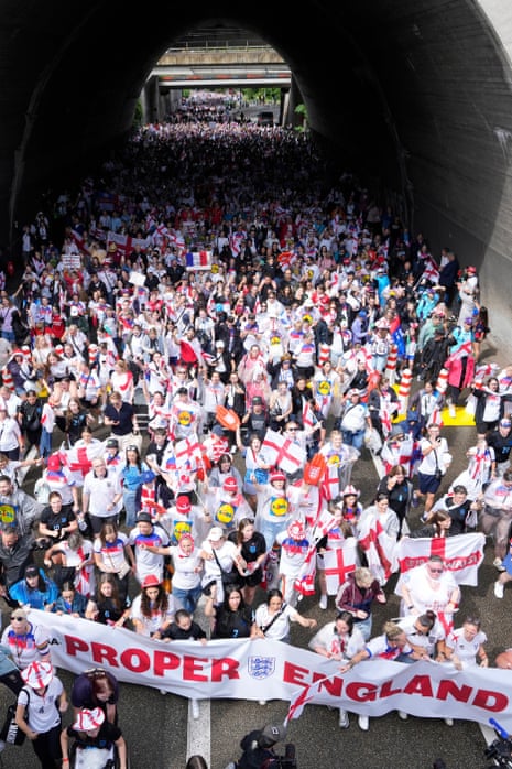 England fans walk to the stadium