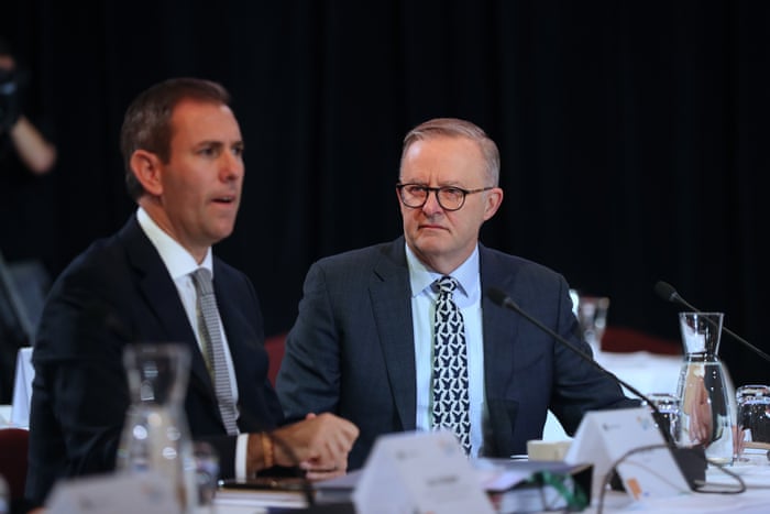 Anthony Albanese and Jim Chalmers at the opening of the jobs and skills summit