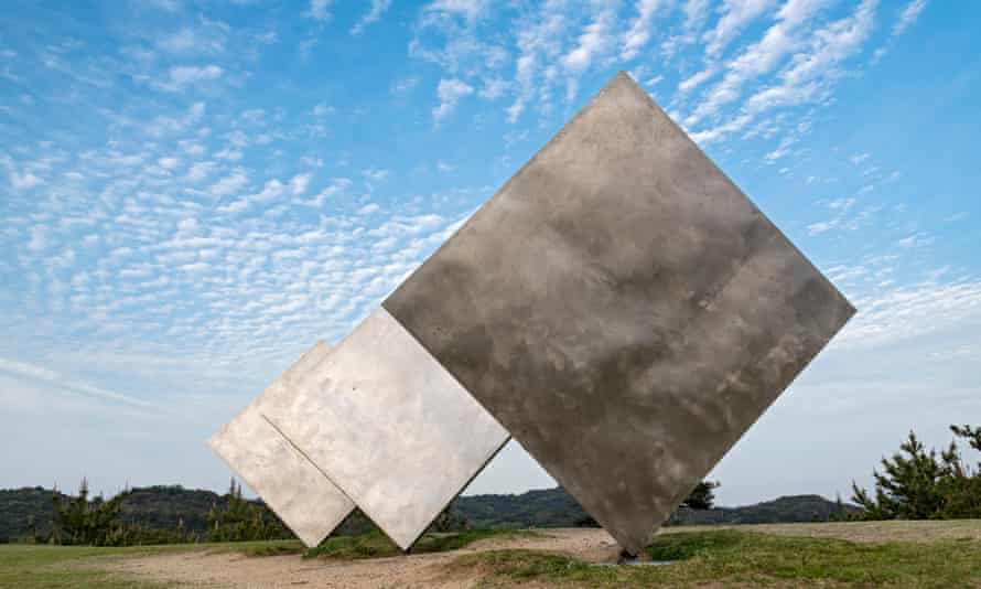 George Rickey’s Three Squares installation in Naoshima.