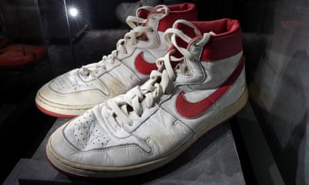 Michael Jordan’s game-worn Chicago Bulls era shoes have sold for $1.5m.