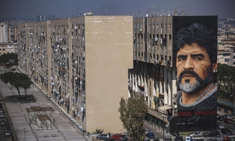 A huge mural of Maradona by Italian artist Jorit Agoch in the San Giovanni a Teduccio suburb of Naples.