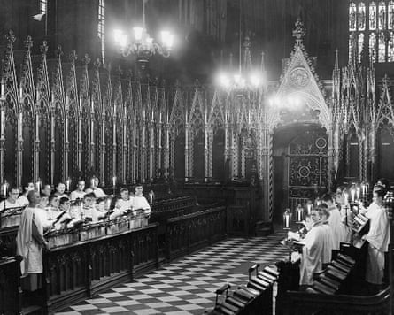 A choir in Westminster Abbey in 1937.