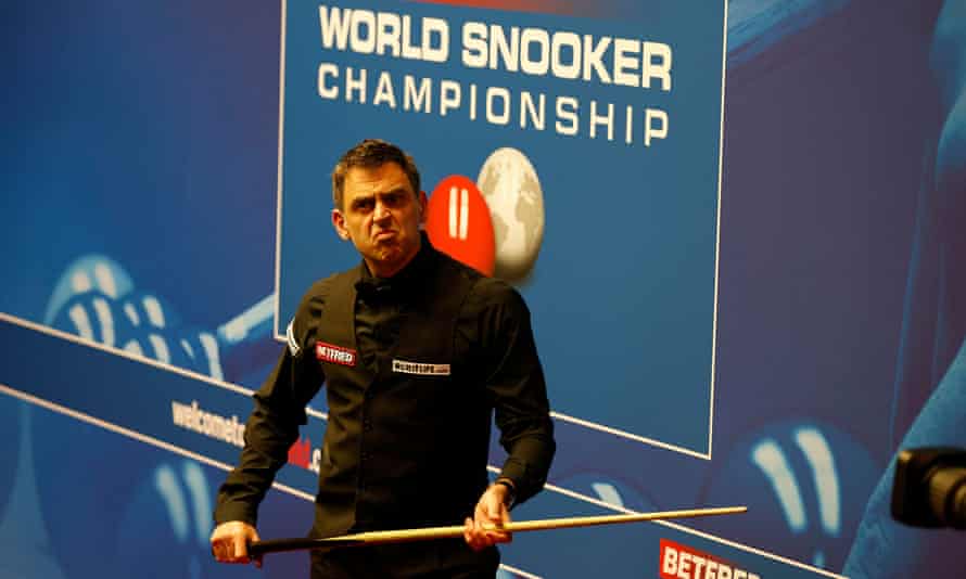 Ronnie O’Sullivan during day one at the Crucible