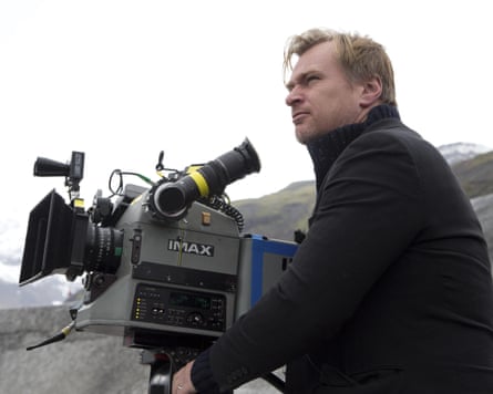 Christopher Nolan on set of Interstellar; the film’s icy planet was filmed in Iceland