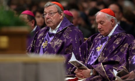 Cardinal George Pell attends Ash Wednesday Mass at St Peter’s Basilica on 10 February.