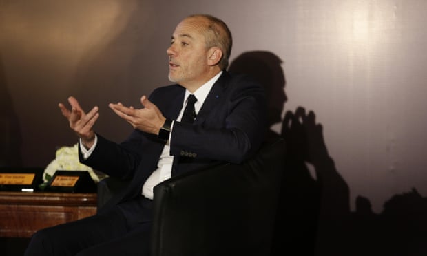 Speaking at a news conference in Cairo, Stephane Richard says his company intends to withdraw the Orange brand from Israel as soon as possible