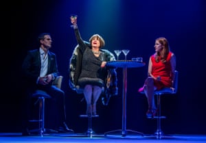Ben Lewis (Larry), Patti Lupone (Joanne) and Rosalie Craig (Bobbie) in Company at the Gielgud Theatre in London