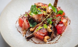 The Ivy’s crispy duck, watermelon pickled ginger and spicy cashew salad.