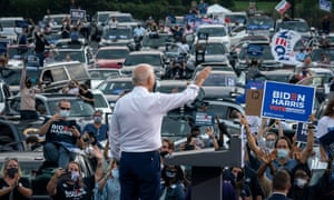 Biden campaigns at a drive-in rally in Georgia.