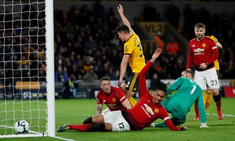 Chris Smalling scores an own goal and the second for Wolverhampton Wanderers.