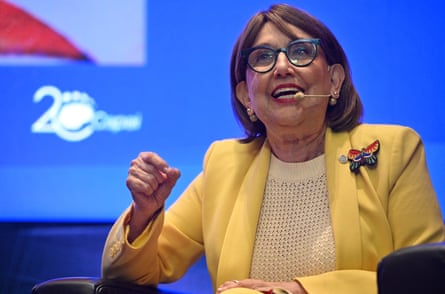 Rebeca Grynspan speaks during the Regional Dialogue on the Future Leadership of the United Nations in Montevideo on August 3, 2026. (Photo by Santiago Mazzarovich / AFP via Getty Images)