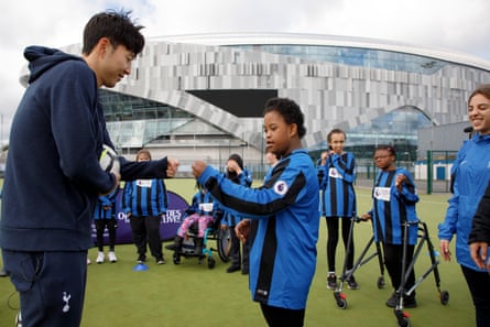 Son Heung-Min was attending a Tottenham Hotspur Foundation event with the girls football team at The Vale Special School in Northumberland Park.
