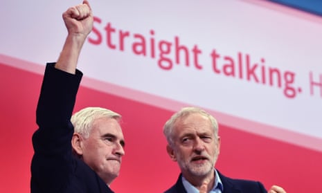 John McDonnell and Jeremy Corbyn after addressing the Labour party conference last month.