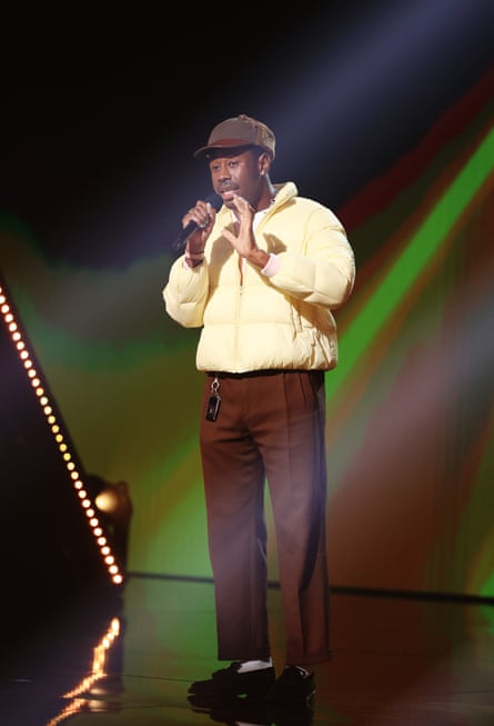 Tyler, The Creator speaks onstage for the 2020 People’s Choice awards on 15 November.