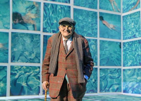 David Hockney pictured at David Hockney: Bigger & Closer (not smaller & further away) in 2023
