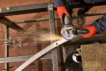The metalwork department at the National Theatre.