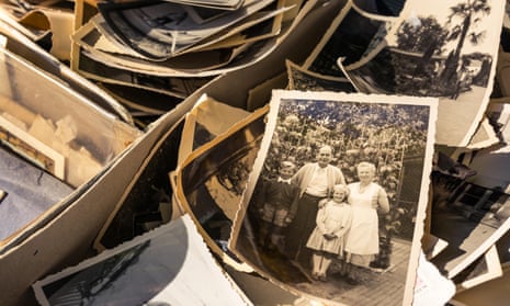 old photographs in boxes