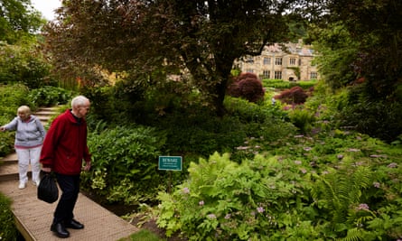 Visitors take in the views at Mount Grace.