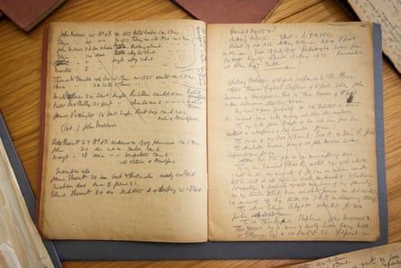 A notebook preserved in the National Archives of Ireland containing names of two households, transcribed from the 1841 census for Headford, County Galway.