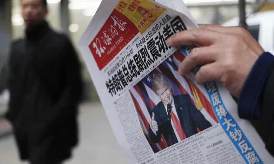 A Chinese newspaper reports Donald Trump’s election victory