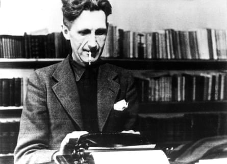 George Orwell at his typewriter in the mid 1940s.
