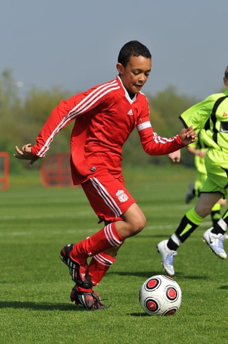 Into the red: playing for Liverpool academy in the 2007/08 season.