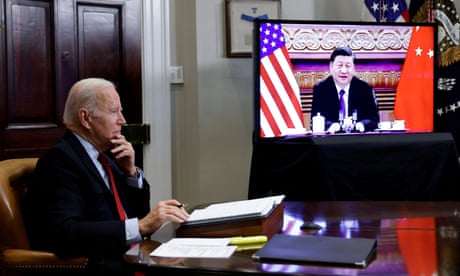 Joe Biden and with Xi Jinping on a video call in the White House