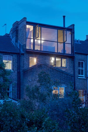 View from the outside of the converted attic in south London.