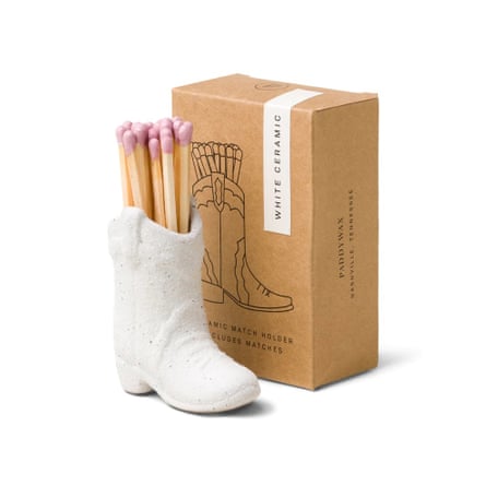 $22 cowboy boot match holder from Paddywax.