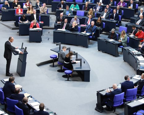 German chancellor Friedrich Merz speaks during a session of the German Parlaiment ‘Bundestag’ in Berlin, Germany.
